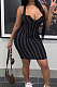 Sexy Casual Stripe Printing Vest Dress WXY8835