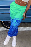 Sexy Loose Printing Double Color Gardual Change Long Pants AYL4082