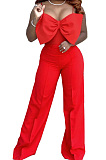 Fashion Sexy Pure Color Sling Back Zipper Jumpsuits WY6772
