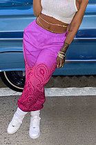 Sexy Loose Printing Double Color Gardual Change Long Pants AYL4082