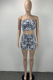 Fashion Letter Printing Chest Wrap Shorts Sets ML7442