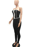 Color Matching Top Vest Backless Pure Color Pants Sets MR2098