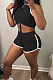 Fashion Pure Color Hoodie Vest Shorts Two-Piece WY6799