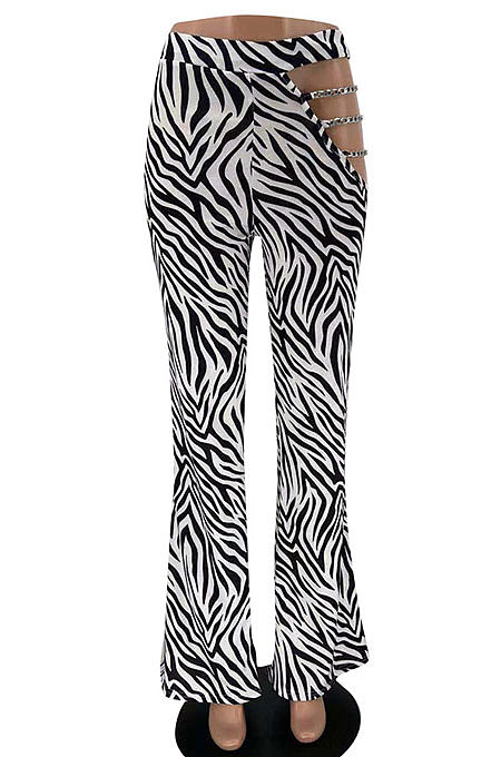 Personality Temperament Casual Chain Zebra Long Pants AYL4083