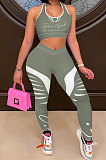 Fashion Cultivate One's Morality Printing Vest Long Pants Sets ML7438