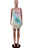Sexy Positioning Print Sling Package Buttocks Dress WY6798
