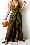 Pure Color Condole Belt Waist Shaping Wide Leg Jumpsuits AD0508