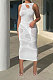 Women Pure Color Sexy Tight Sleeveless Midi Dress FFE120