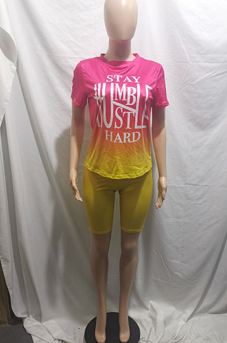 Printing Positioning Hurnt Flower Sport Fashion Two-Pieces BLE2322