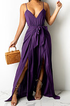 Pure Color Condole Belt Waist Shaping Wide Leg Jumpsuits AD0508