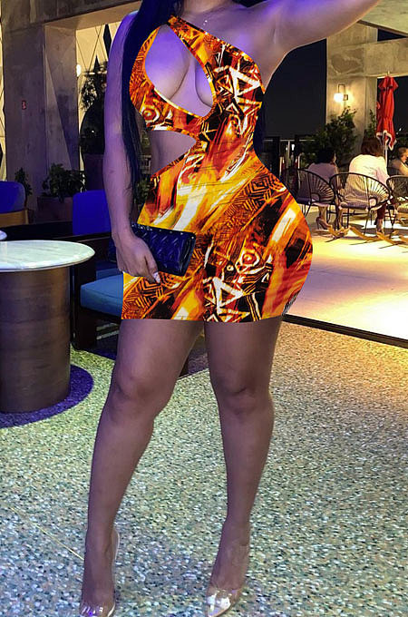 Sexy Trendy Printing Mini Dress FFE147