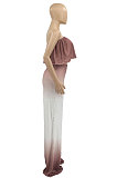 Gradual Change Printing Bandeau Bra Long pants Casual Two-Pieces AD0509