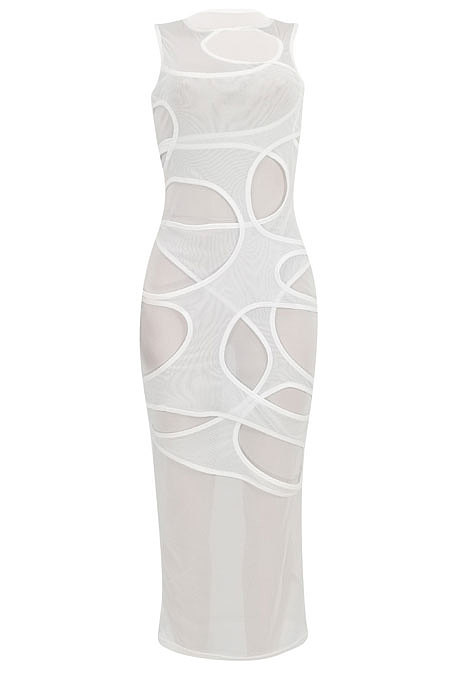 Women Pure Color Sexy Tight Sleeveless Midi Dress FFE120