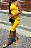 Pure Color Cultivate One's Morality Vest Midi Dress HR8181