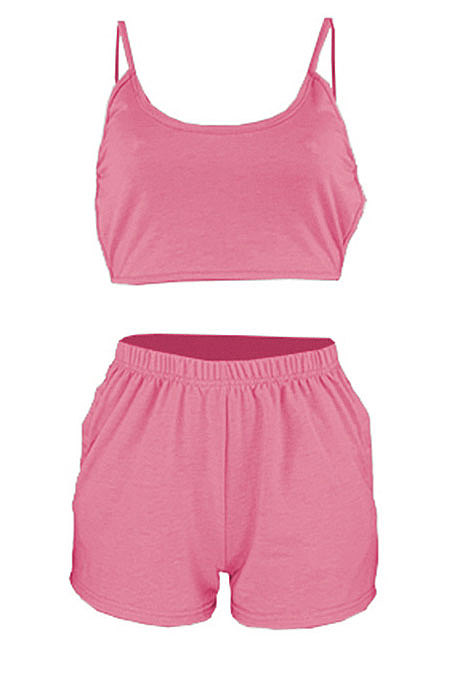 Sport Fitness Casual Backless Pure Color Shorts Sets HR8173