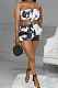 Fashion Simplee Printing Black White Chest Wrap Shorts Sets PU6079
