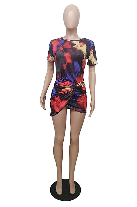 Fashion Casual Tie-Dye Short-Sleeved Shorts Sets  BDF8080