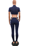 Euramrican Bind Dew Chest Dew Waist Short Sleeve Long Pants Two-Piece NYZ6020 