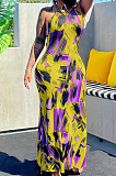 Euramrican Sexy Hang A Neck Backless Both Sides Open Fork Dress NYZ6022