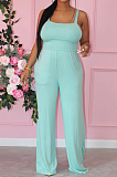 Fashion Summer Pure Color Vest Shift Jumpsuits E8600