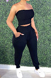 Elastic Chest Wrap Body Shaper Casual Pure Color Two-Pieces PU6086