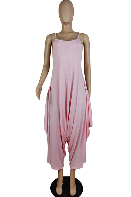 Sexy Pure Color Sling Wide Leg Jumpsuits E8598