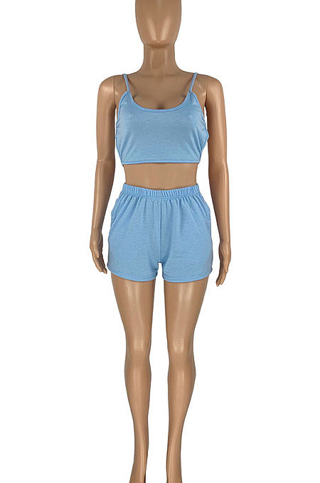 Sport Fitness Casual Backless Pure Color Shorts Sets HR8173