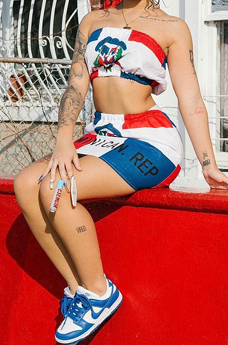 Sexy Chest Wrap Sleeveless White Printing Trendy Casual Skirts Sets CYC765