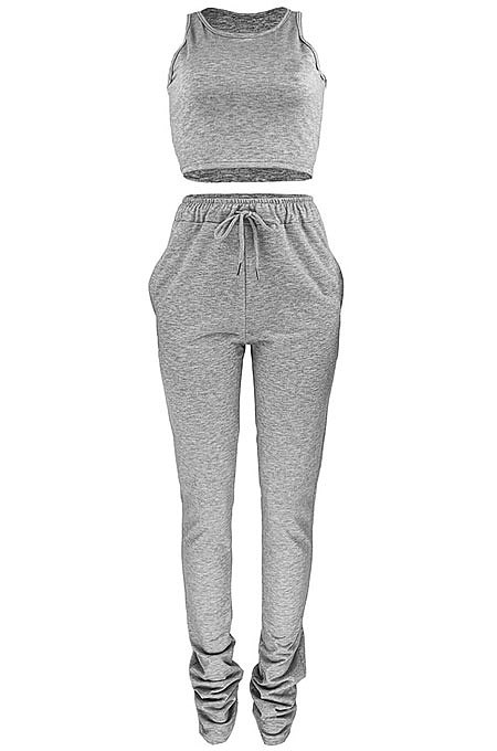Trendy Women Sport Casual Vest Heaps Of Pants Two-Pieces HR8172