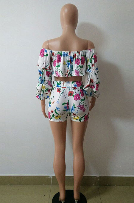 Sexy Digital printing Heap Heap Sleeve Shorts Sets BN9071