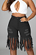 Fashion Summer Casual Worn Out Tassel Cowboy Pants E8595