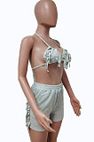 Women Bikini Sport Shorts Flounce Two-Pieces LD9180