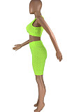 Pineapple Cloth Jacquard Weave Pure Color Yoga Vest Shorts Sets HR8176