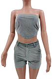 Sexy Fashion Chest Warp Shorts Two-Piece Have Pocket TK6179