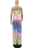 Euramerican Summer Tie Dye Loose Tube Jumpsuits QSS51008