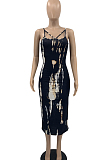 Fashion Casual Printing Sling Boob Tube Top Dress PQ8046