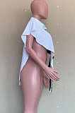 Halter Neck V Pattern Spliced T Shirts ASM6121