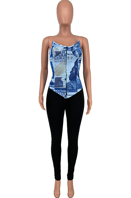 Euramerican Fashion Printing Bind Boob Tube Top Two-Piece CYY006 