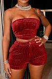 Sexy Fashion Chest Warp Shorts Two-Piece Have Pocket TK6179