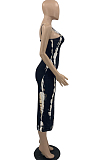 Fashion Casual Printing Sling Boob Tube Top Dress PQ8046
