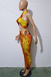 Euramerican Fashion Bind Sleeveless Tie Dye Printing Two-Piece JH254