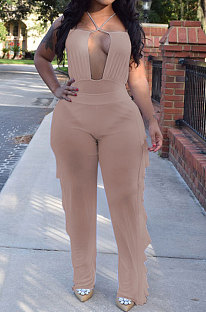 Personality Pure Color Net Yarn Jumpsuits Two-Pieces AYL88801