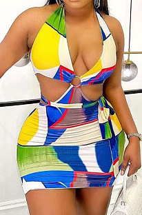 Women Multi Printing Mini Dress ASM6113