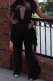 Personality Pure Color Net Yarn Jumpsuits Two-Pieces AYL88801