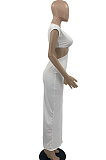 Fashion Sexy Pure Color V Neck Package Buttocks Open Fork Dress PQ8048