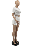 Fashion Casual Stretch Short Sleeve Shorts Sports Two-Piece YYF8223