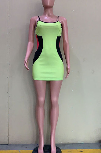 Fashion Sleeveless Positioning Printing Condole Belt Mini Dress ASM6119