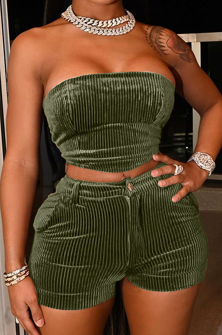Sexy Fashion Chest Warp Shorts Two-Piece Have Pocket TK6179