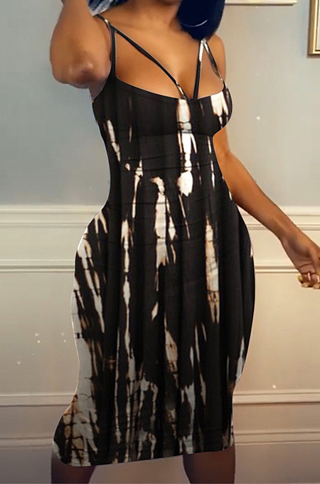 Fashion Casual Printing Sling Boob Tube Top Dress PQ8046