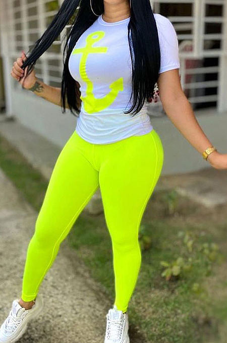 Sexy T Shirt Printing Long Pants Sets YMM9020